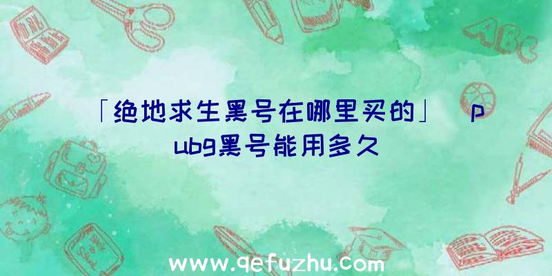 「绝地求生黑号在哪里买的」|pubg黑号能用多久